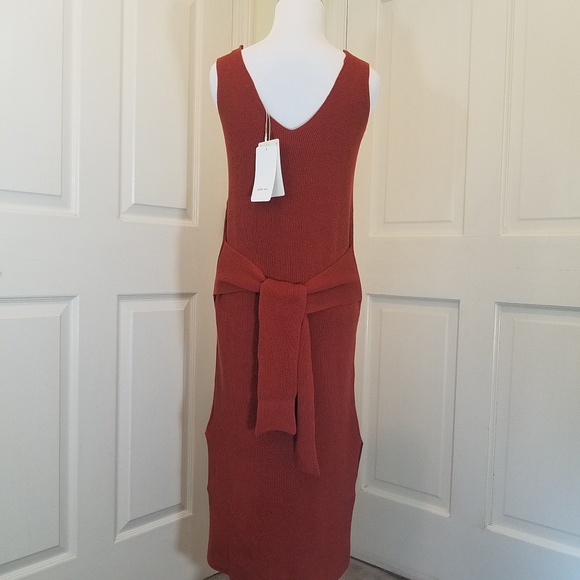 ZARA SLEEVELESS SWEATER DRESS WITH TIE - Picture 4 of 4